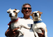 Sagie Pillay with his Jack Russells Cody and Pebbles.