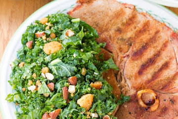 Grilled Ham Steaks with Southern Kale Salad