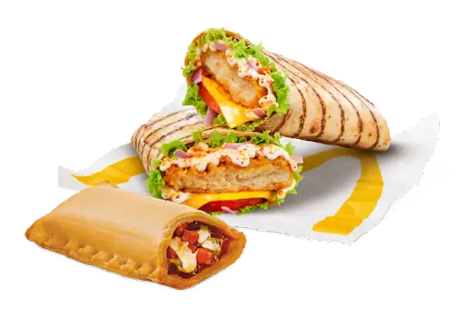 Piri Piri Big Spicy Wrap Chicken + Veg Pizza McPuff