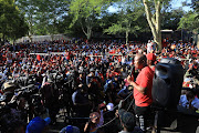  Julius Malema, EFF President, addressed his supporters outside Ramaphosa's official residence in Pretoria where the shutdown march ended.