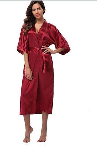 Title 2, Women Silk Satin Long Wedding Bride Bridesmaid ...