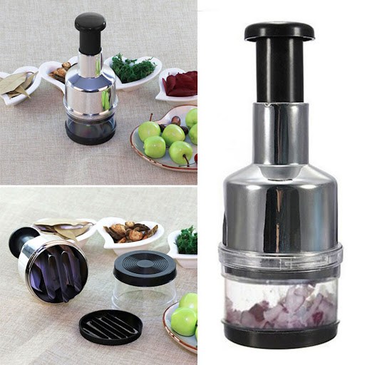 Title 1, Stainless steel onion pounder garlic press. Qui...