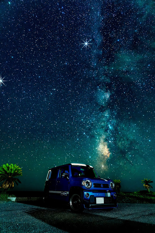 ハスラーの星空と愛車・天の川・天の川と愛車・星空・天の川コラボに関するカスタム事例の投稿画像15枚目
