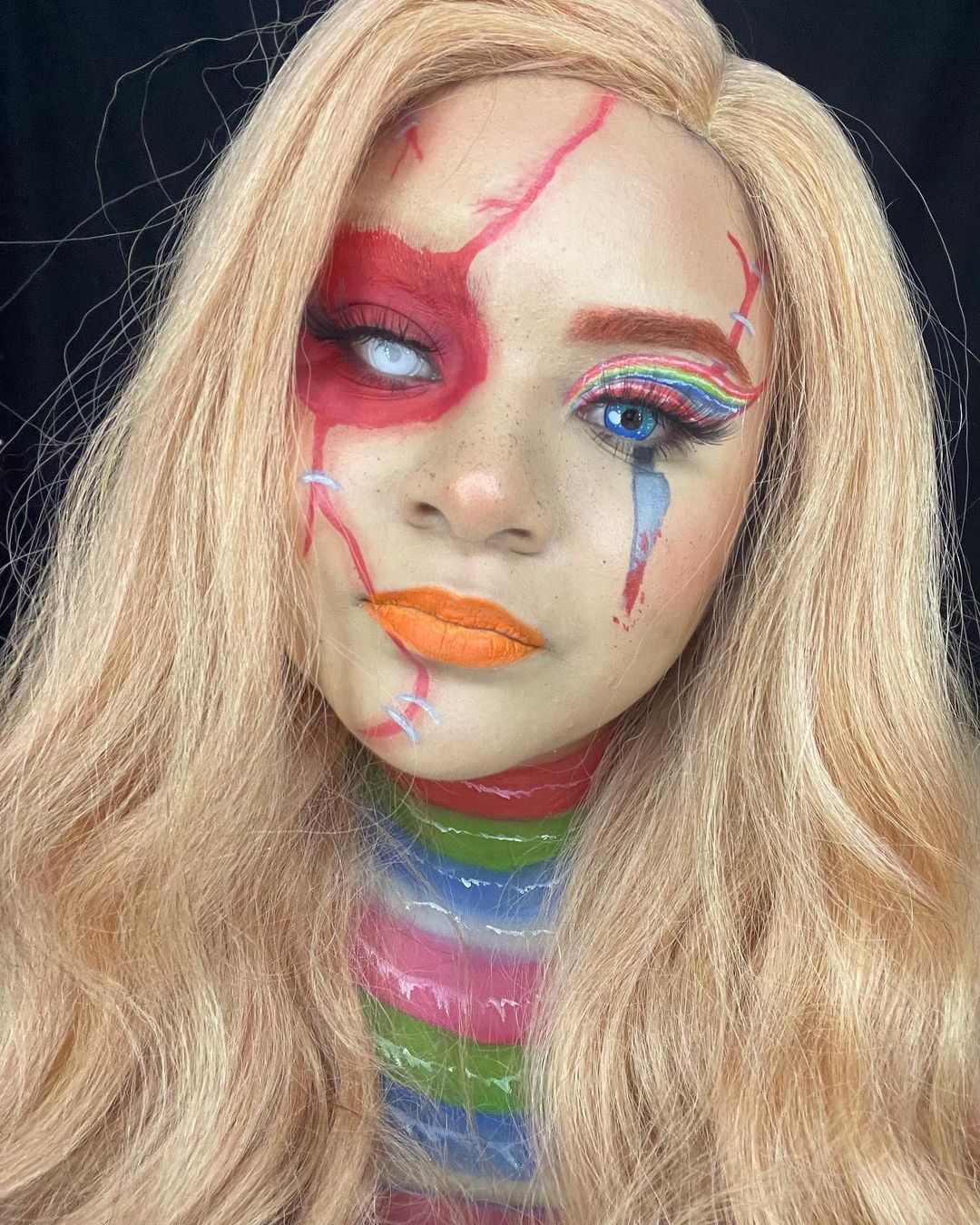  Orange Lips Chucky Makeup