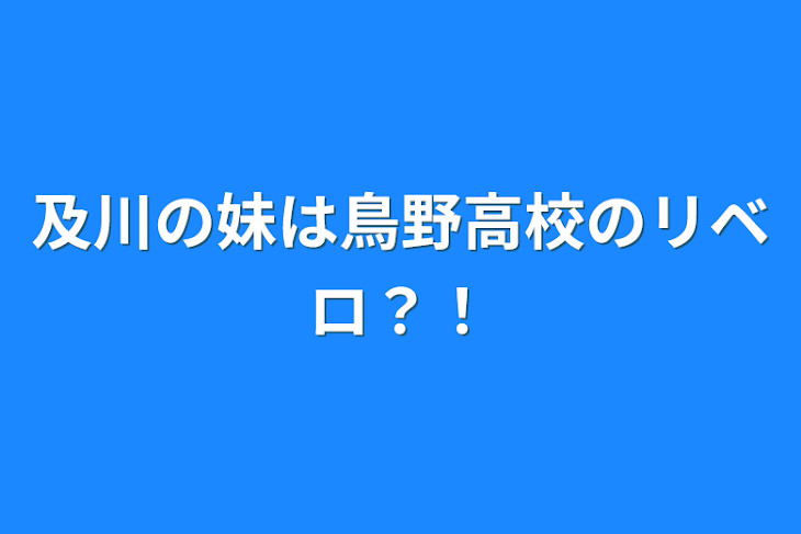 「及川の妹は鳥野高校のリベロ？！」のメインビジュアル