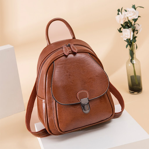 Title 8, Womens Retro Style Simple Leather Backpack per...