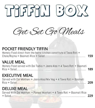 Tiffin Box menu 