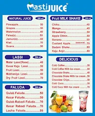 Masti Juice menu 1