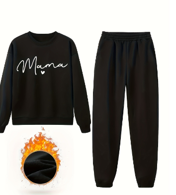 Title 7, Fleece Letter-printing Printed Hoodie Sweatpant...