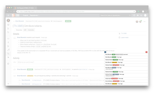 Bitbucket Server Pull Request Activity chrome extension
