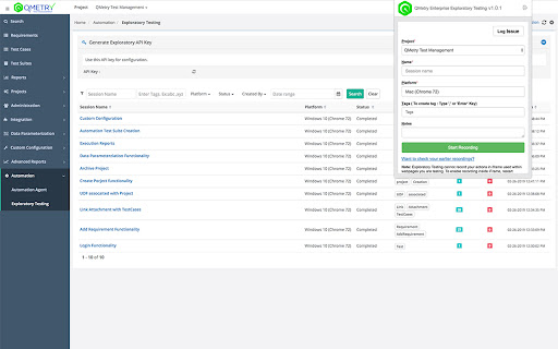 QMetry Test Management Exploratory Testing