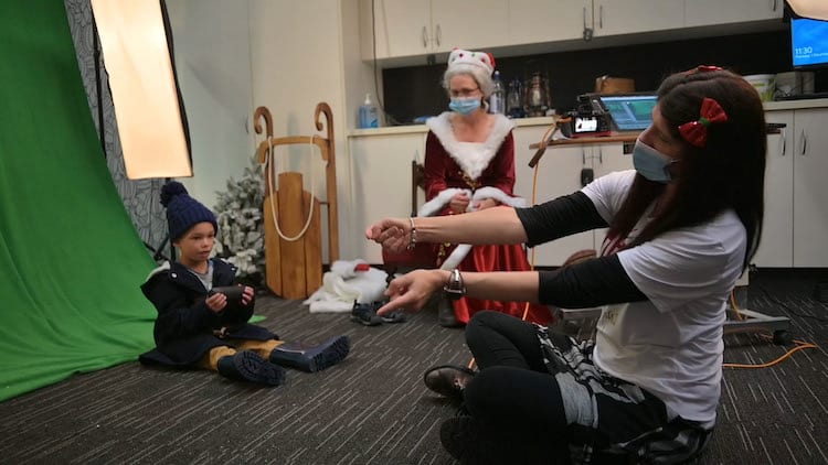 Santa Visting Sick Children in the Hospital