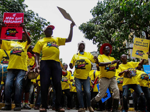 Participants in a 'Form ni Gani' campaign march to create awareness on effective access to contraceptives for both boys and girls, Nairobi, April 17,2018. /ENOS TECHE