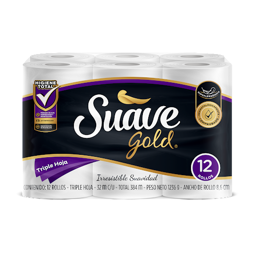 Papel Higiénico Suave Gold 32m Triple Hoja x 12 und  