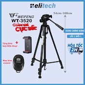 Chân Máy Ảnh Tripod Weifeng Wt - 3520, Khung Nhôm Cao Cấp, Cao 1.4M Chịu Tải 3Kg Hỗ Trợ Chụp Ảnh, Quay Video, Livestream