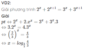 Ví dụ minh hoạ giải phương trình mũ logarit hoá