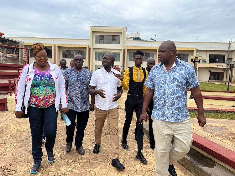 Members of National Assembly’s Regional Development Committee in the company of the Managing Director Lake Basin Development Authority (LBDA) CPA Wycliffe Ochiaga inspects the ultra-modern Lake Basin Mall at Kisumu, May 4, 2024.