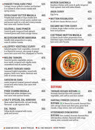 Salt Indian Restaurant Bar And Grill menu 2