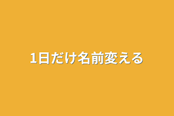 1日だけ名前変える