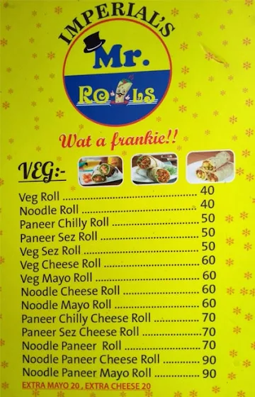 Mr  Rolls menu 