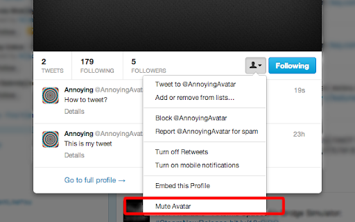 Mute Twitter Avatar