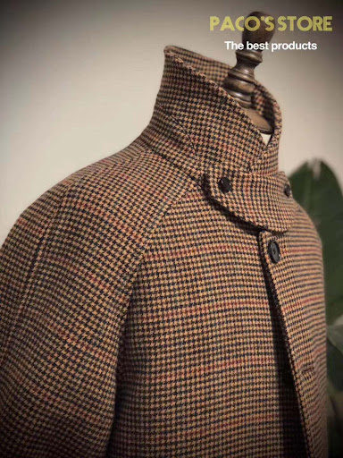 Title 4, Vintage Gentleman Houndstooth Mens Woolen Coat...