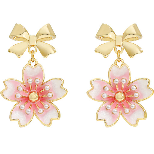 Title 4, French Vintage Gold Bow Earrings for women, a t...