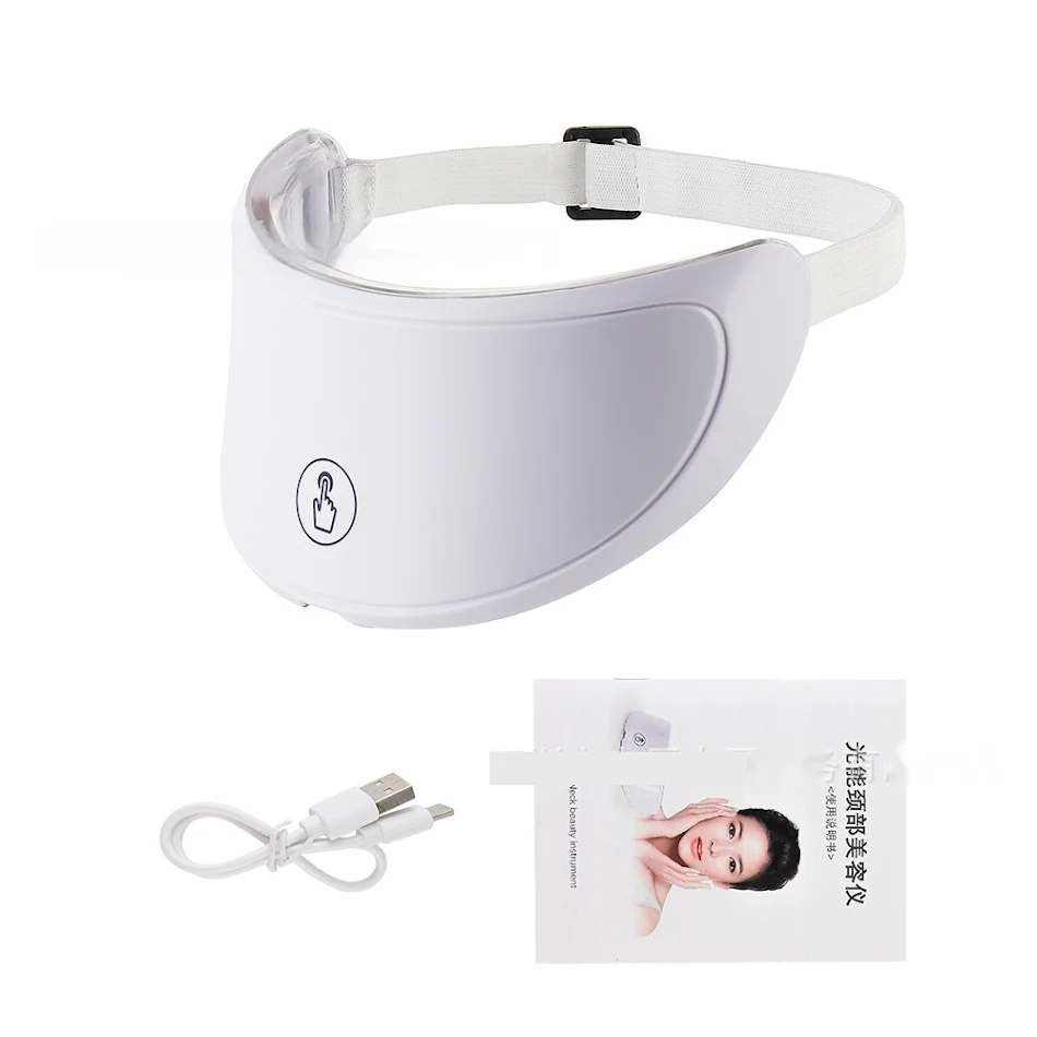 Instrument de beauté pour le cou, lumières LED colorées, importation, atténuation des rides du cou, 7 couleurs tactiles.