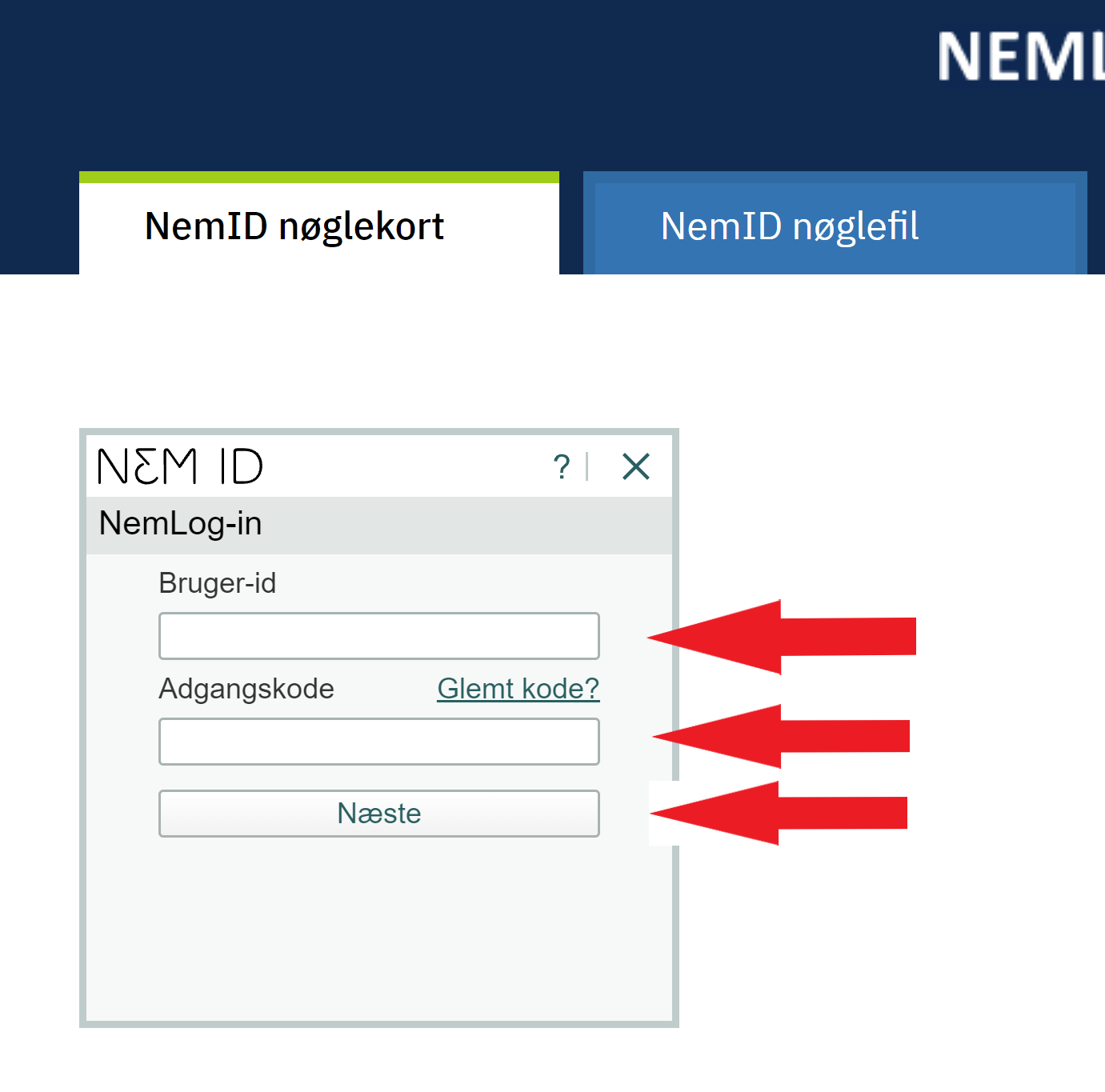 Log ind - NemId