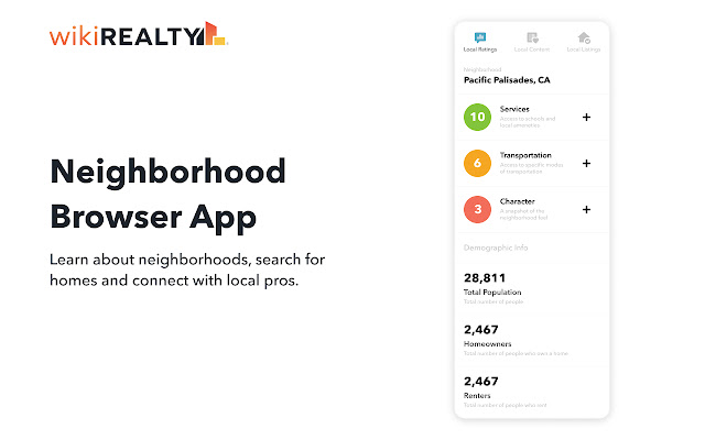 WikiRealty: Neighborhood Search chrome extension