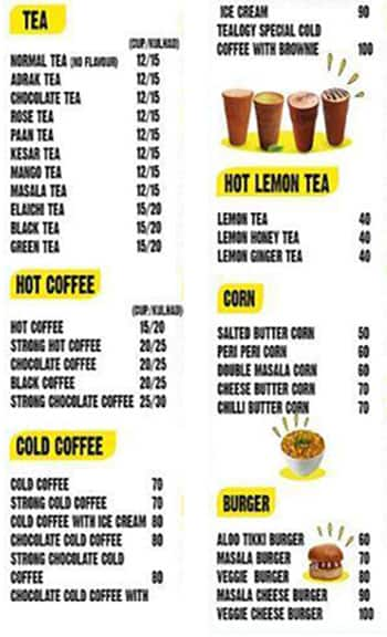 Tealogy menu 