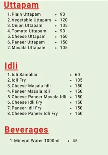 Hemant South Indian And Pav Bhaji Cafe menu 