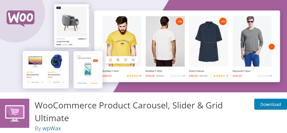 Use WooCommerce product carousel, slider and grid as it's one of the best slider plugins for WordPress.
