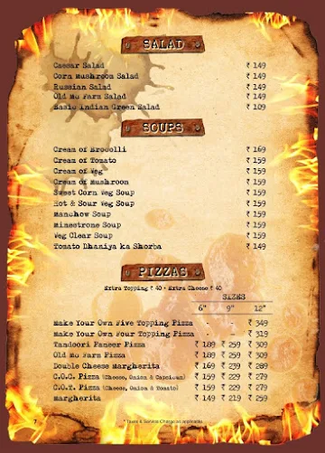 Firewood Restaurant menu 