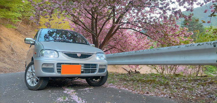ミラのタイヤ交換完了・桜コラボ🌸・そろそろ今年の桜🌸も終盤かな？・年々桜🌸咲くの早くなってる・明日洗おうかな？に関するカスタム事例の投稿画像3枚目