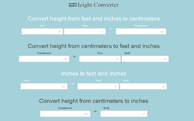 Height Converter chrome extension