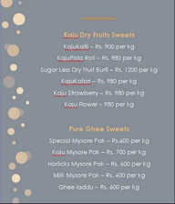 Sri Padmavathi Sweets menu 2