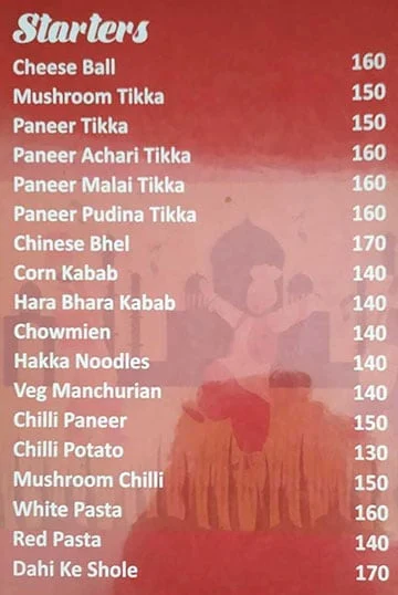 Angeera - A Unit Of Dil Punjabi Dhaba menu 