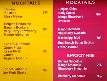 Lassi Shop menu 