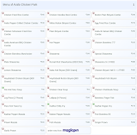 Arafa Chicken Park menu 1