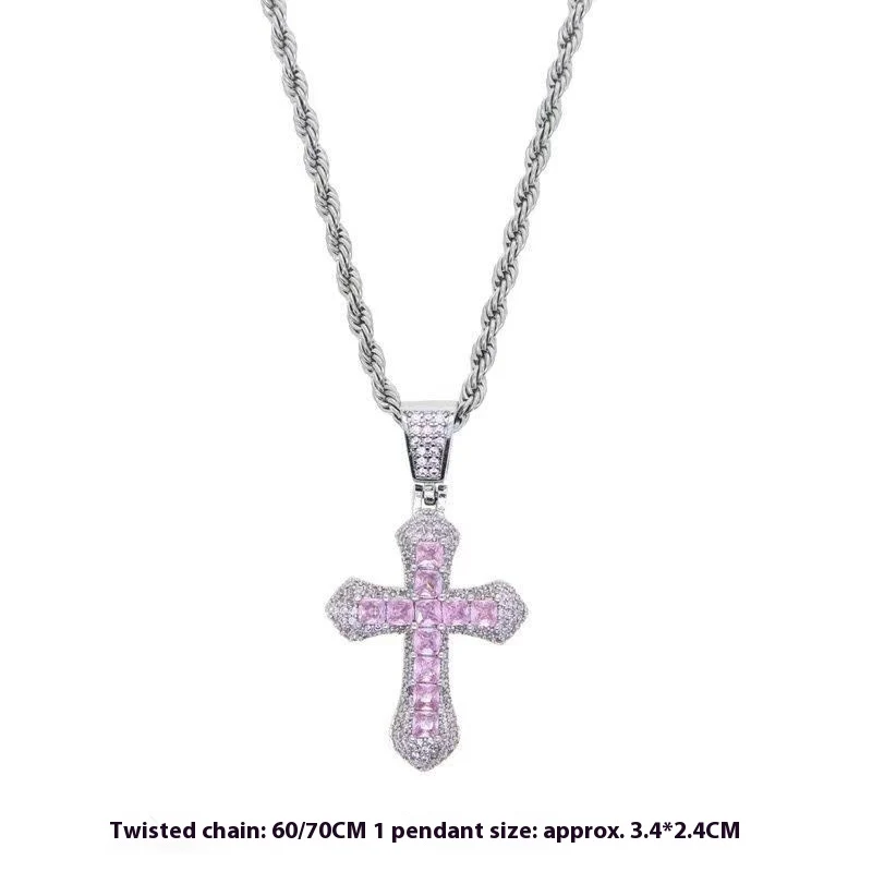 Europese en Amerikaanse diamant kruis ketting Hip Hop trend. Schitterende sieraden voor mannen en vrouwen. Een modieus accessoire.