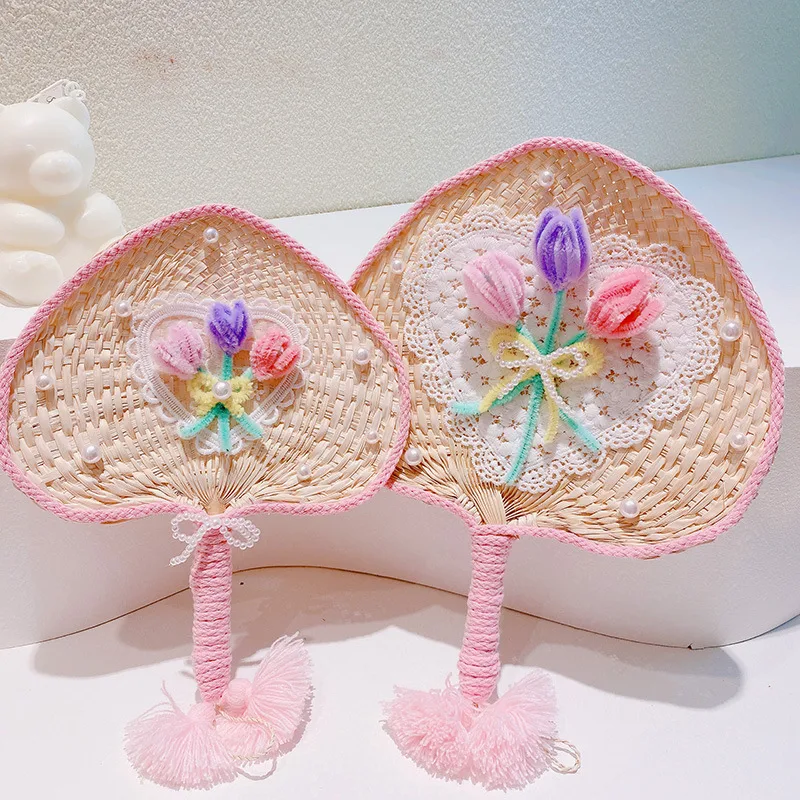 Title 4, Sweet Flowers Lace Love Woven Handbag with Pear...