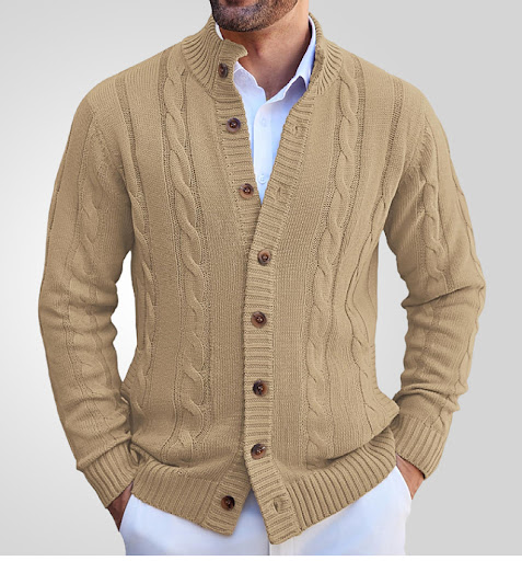 Title 2, European and American Leisure Stand Collar Swea...
