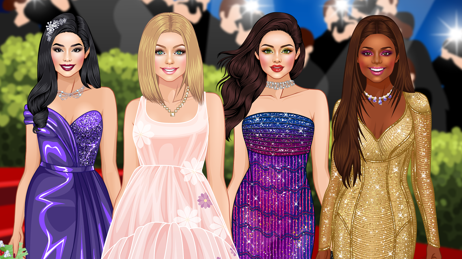 Red carpet dress up games