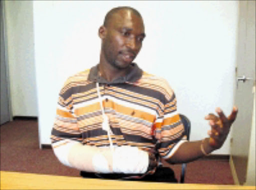 INJURY TIME: Goromane United Football Club director Mpho Mokoena says he was shot by a radio producer. 13/12/08. Pic. Riot Hlatshwayo. © Sowetan.