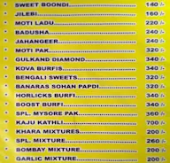 New Udupi Anand Bhavan Sweets menu 1