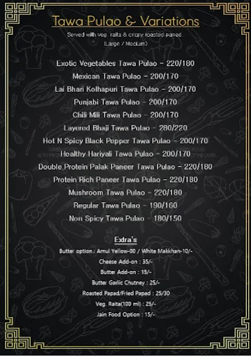 Pavbhaji Klub menu 
