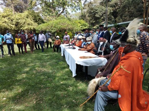 Kikuyu Council of Elders during a press briefing at Bowling Green Restaurant in Parklands