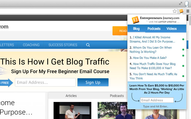 Entrepreneurs Journey chrome extension