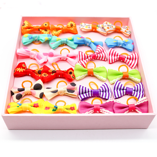 10/20pcs Colorful Small Dog Bows Puppy Hair Bows Decorate Small Dog Hair Rubber Bands Pet Headflower Supplier Dog Access